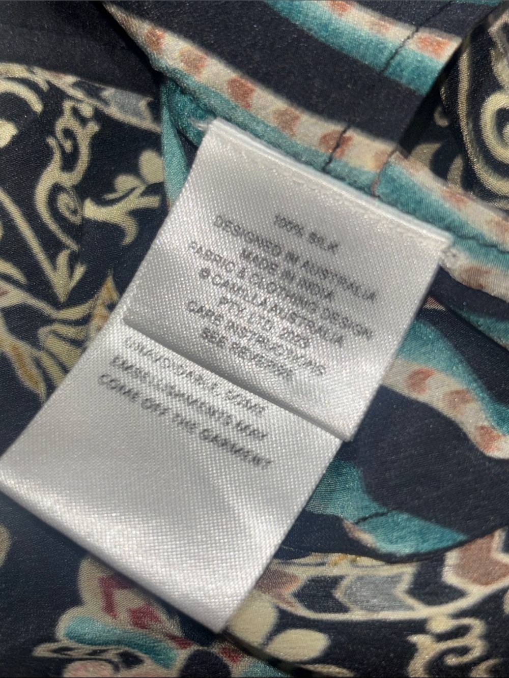 Camilla off the shoulder printed silk crepe de chine mini dress smocked gemstone - Picture 11 of 16